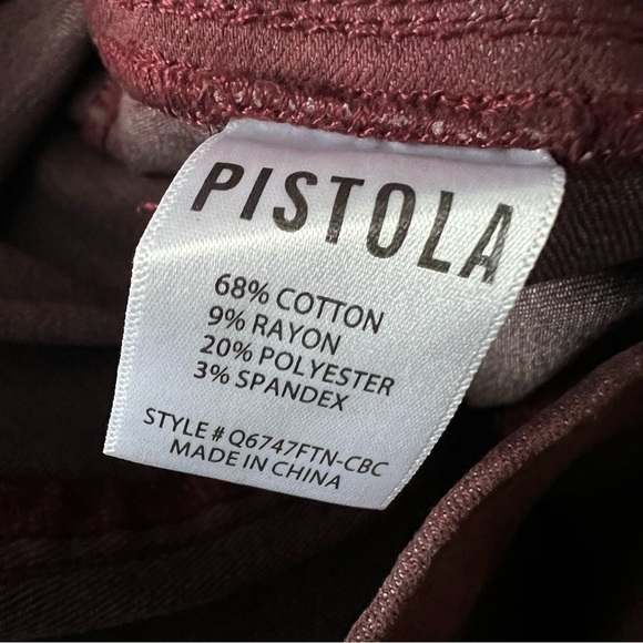 🆕 Pistola Aritzia Coated Black Cherry Jeggings - Picture 4 of 8